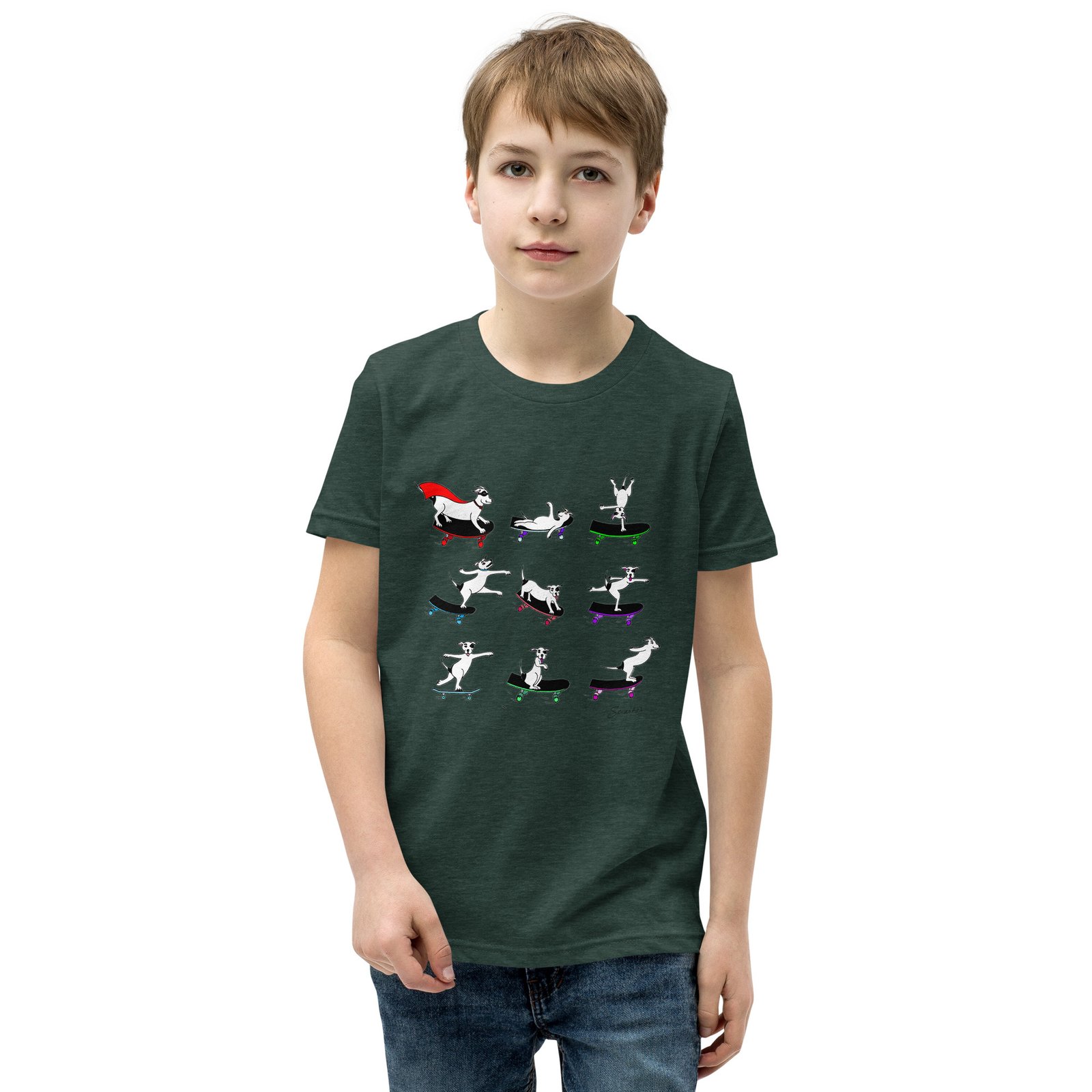youth-staple-tee-heather-forest-front-6a274f98e00e6.jpg